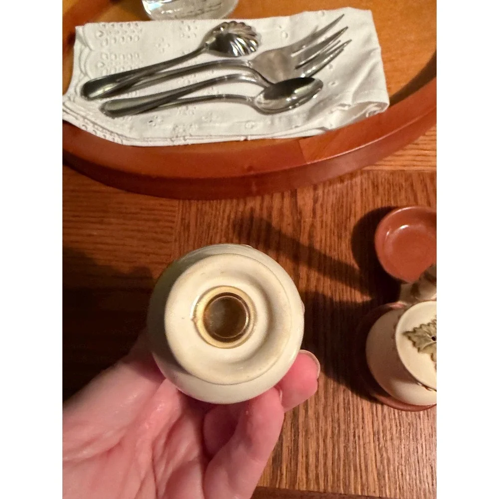 Vintage Acorn Salt and Pepper Shakers with Carrier,‎ Thanksgiving Table Decor,